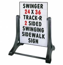 Sidewalk Swing Sign - White Message Board - Outdoorletters.com